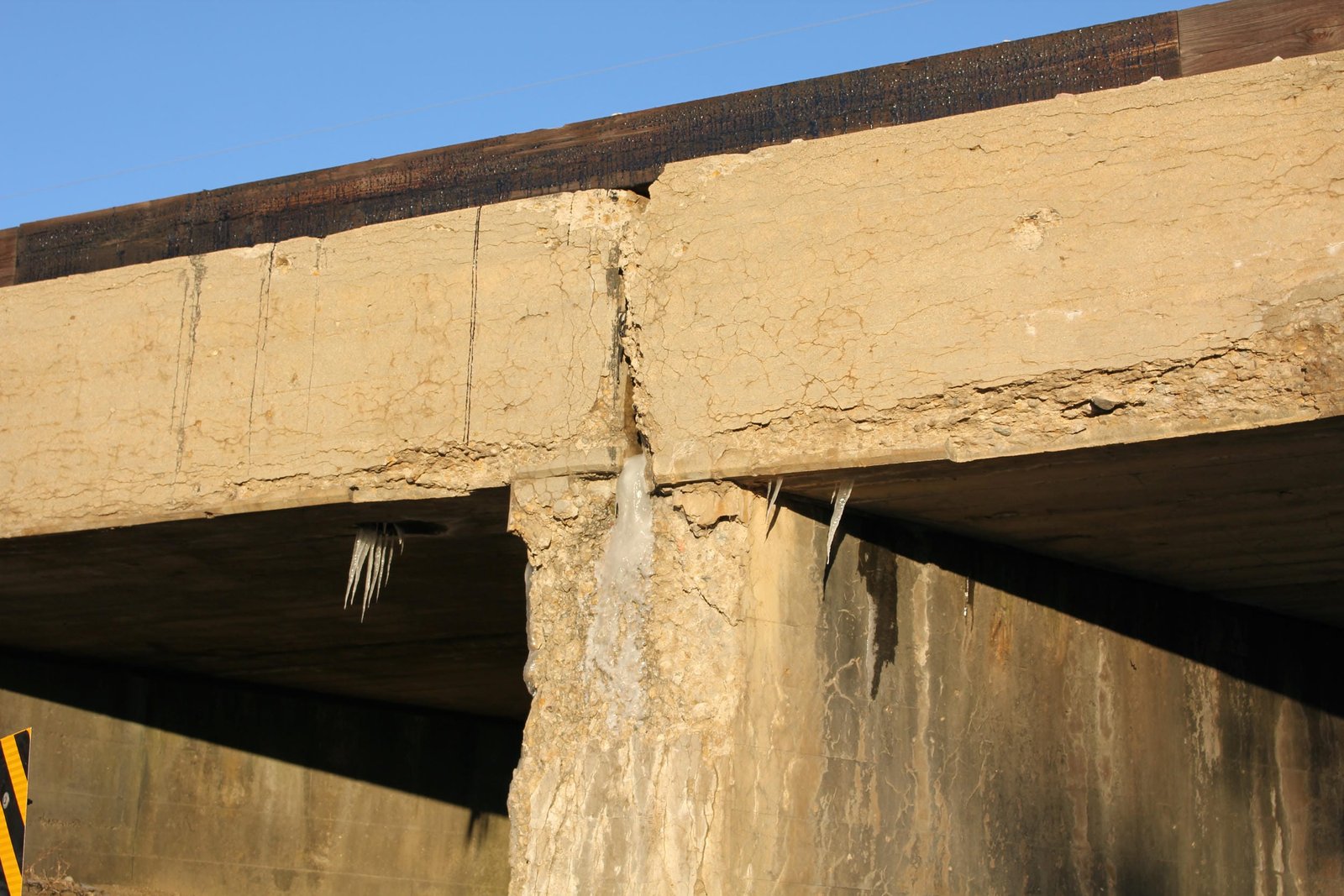Spalling above west pier